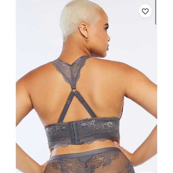 NWT Savage x Fenty Blue Floral Lace Racerback Bra Wireless‎ 3X - Picture 3 of 9